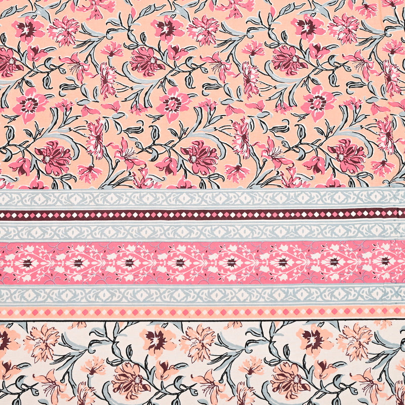 Ethnicjaipuri Print Cotton Flower n Bedsheet With  Plow  Cover
