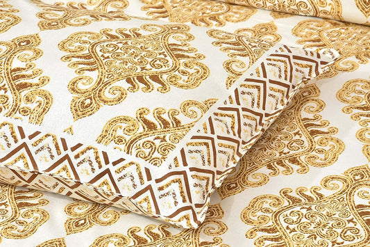Monumental Patterns Golden Monarch King Size Cotton Bedsheet
